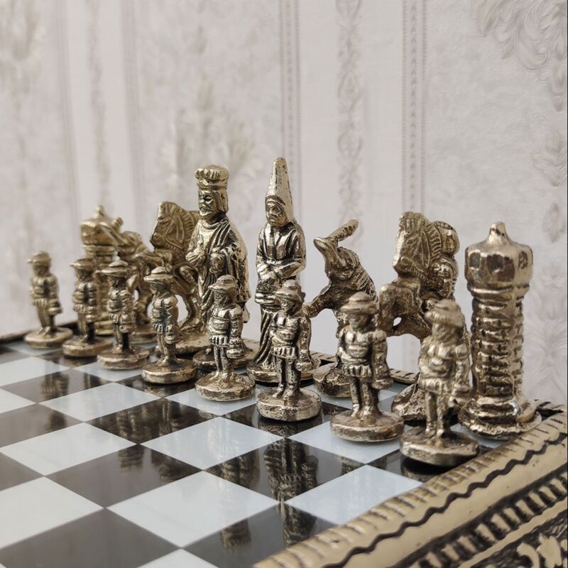 شطرنج برنزی رومیزی سایز 1 کد 5920