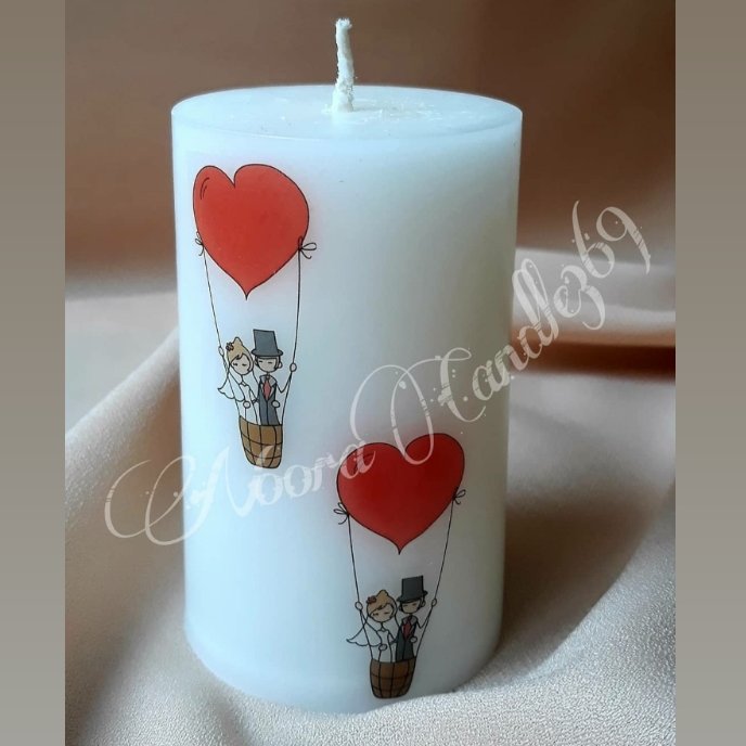 شمع عشاق استوانه ای سفید