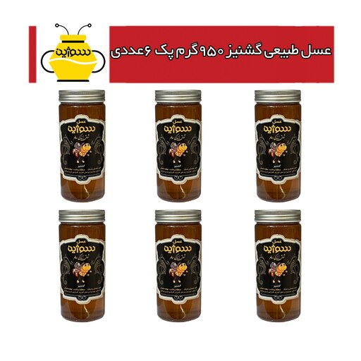 عسل طبیعی گشنیز 950 گرمی (پک 6 عددی) سوژین