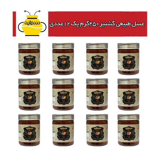 عسل طبیعی گشنیز 450 گرمی ( پک 12 عددی) سوژین