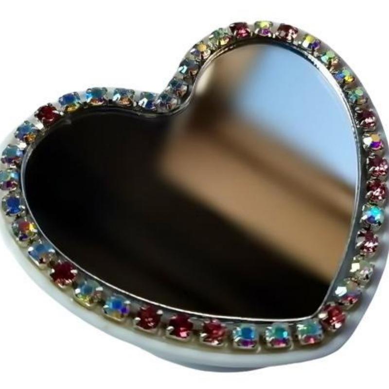 پاپ سوکت نگهدارنده گوشی مدل آینه ای نگین دار قلبی