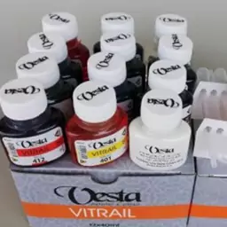 رنگ ویترای 40 میل بسته ی 12 رنگ  Vitrail vestaوستا Vesta