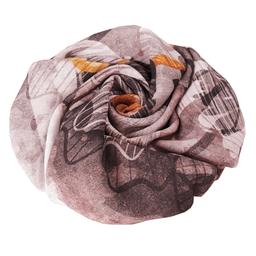 روسری زنانه کرپ حریر  مدل گل قاصدک رنگ کرم جنس کرپ حریر لطیف و درجه یک ارسال رایگان