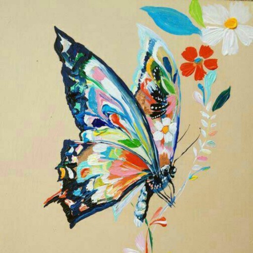 تابلو نقاشی آبرنگ طرح پروانه تزییناتی