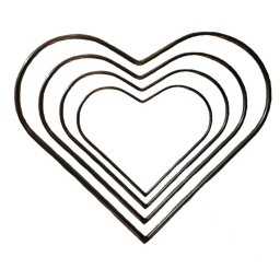 حلقه فلزی (رنگ مسی) شکل قلب در بسته بندی 4 سایزی