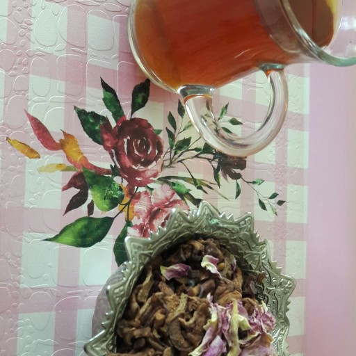 چای به و سیب و گل محمدی