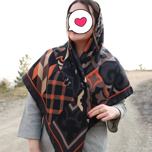 روسری نخی اعلا طرح سنتی دور دست دوز قواره 120 و ارسال رایگان 
