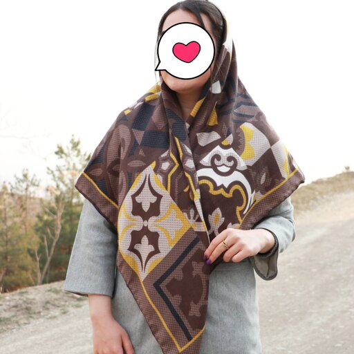 روسری نخی اعلا دور دست دوز طرح سنتی قواره 120 با ارسال رایگان 