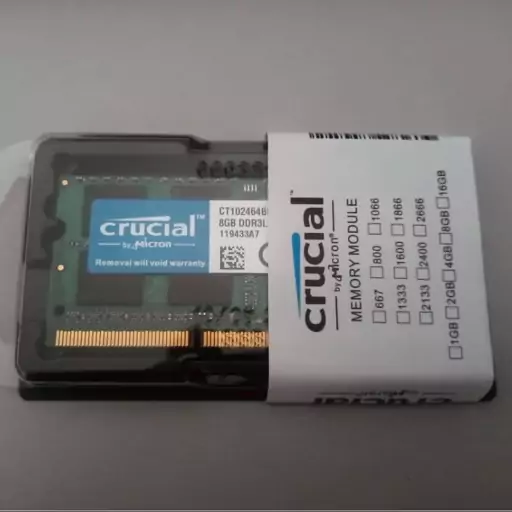 رم لپ تاپ DDR3L تک کاناله 1600 مگاهرتز CL11 کروشیال مدل PC3L-12800 ظرفیت 4 گیگاب