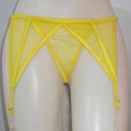 شورت توری زرد دارای نگهدارنده جوراب بالای زانو غرفه نازکپا غرفه جوراب ساق بلند 