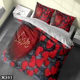 روتختی دونفره سه بعدی(دونفره3d) بزرگسال طرح لاو(love) و قلب قرمز مناسب برای تخت با عرض160