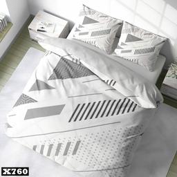 سرویس رو تختی دونفره میکروتترون سه بعدی،طرح اسپرت با زمینه سفید،مناسب بزرگسال،برای تخت160