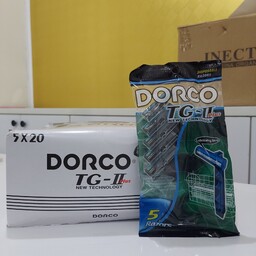 ژیلت دورکو DORCO بسته 5 عددی 2 تیغ صابون دار  اصلی 