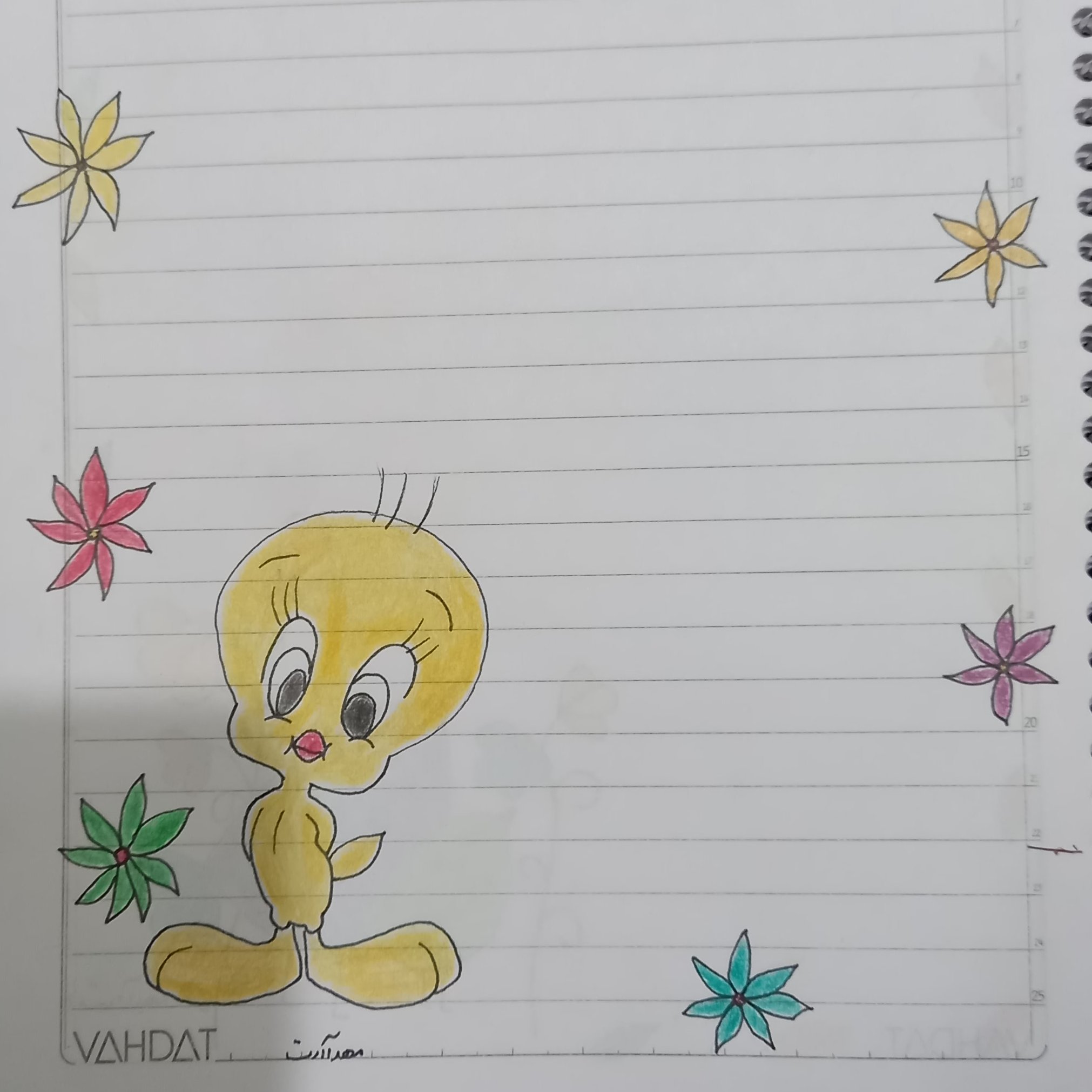 دفتر املا 100برگ با حاشیه