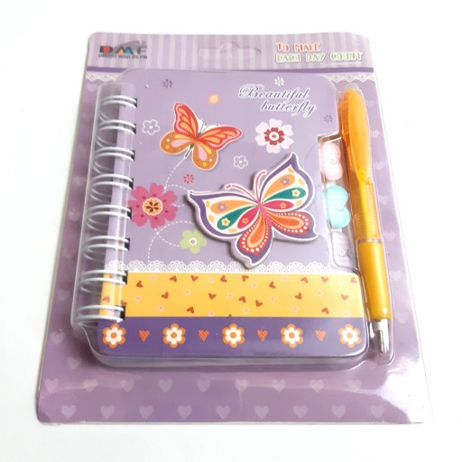 دفترچه یادداشت طرح پروانه به همراه خودکار