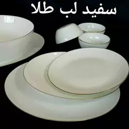 سرویس آرکوپال 26 پارچه لب طلایی  و لب پلانتینی دایره ای 