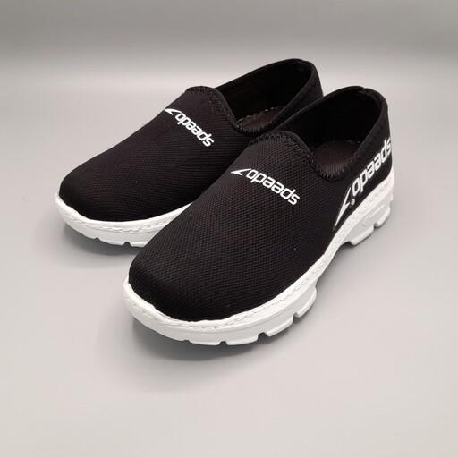 کفش اسپیدو مناسب پیاده روی زنانه و مردانه  بدون بند رنگ مشکی برای کارهای روز مره غرفه مشهد کفش ارسال رایگان 