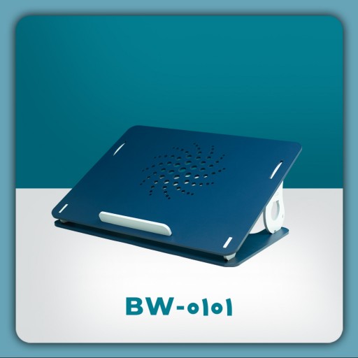 پایه نگهدارنده‌ی چوبی لپ تاپ، مدل BW0101، با قابلیت تنظیم ارتفاع (بین 10 تا 17 سانتیمتر)
