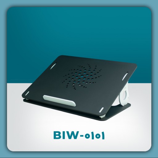 پایه نگهدارنده‌ی چوبی لپ تاپ، مدل BlW0101، با قابلیت تنظیم ارتفاع (بین 10 تا 17 سانتیمتر)