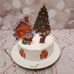 کیک  کریسمس کیک بابا نوئل کیک سال نو مسیحی کیک خامه ای کیک تولد کیک تولد زمستانی  ارسال پس کرایه 