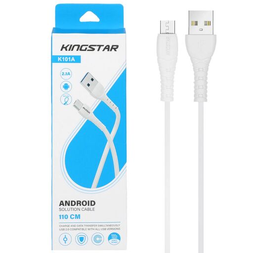 کابل شارژ Micro USB کینگ استار مدل k101A  --   کابل میکرو یو اس بی KINGSTAR