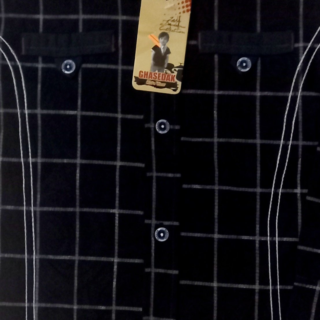 بلوز پسرانه مجلسی چهارخانه جیب نما1