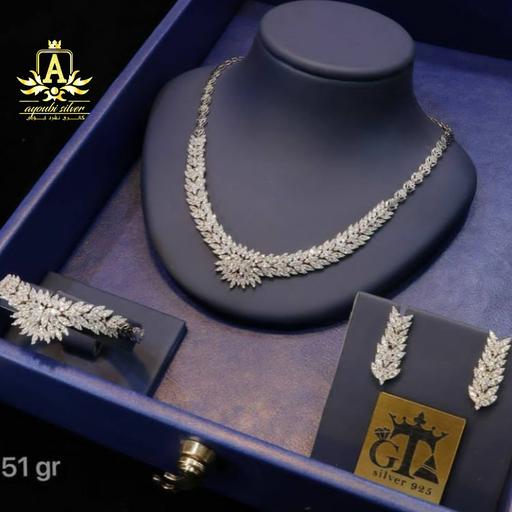 سرویس مارسا نقره 925 طرح جواهر روکش طلا