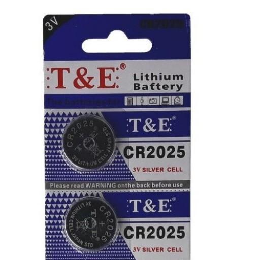 باتری سکه ای تی اند ای T&E مدل CR2025 بسته 3 عددی