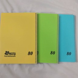 دفتر سیمی 80 برگ زرین کیفیت عالی در  شش رنگ مختلف