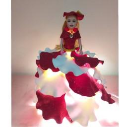 عروسک آباژوری نوردار فومی قابل شست و شو  قرمز  چراغ خواب  زیبا دخترونه کادو تولد 