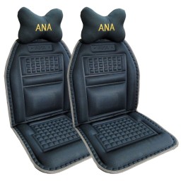پشتی صندلی خودرو آنا مدل تیارا طوسی به همراه پشت گردنی بسته دو  عددی