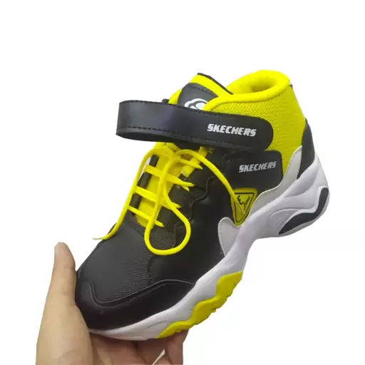 کفش نیم بوت زنانه skechers مدل 2046 مشکی زرد