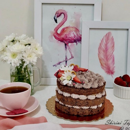 کیک شکلاتی با دیزاین