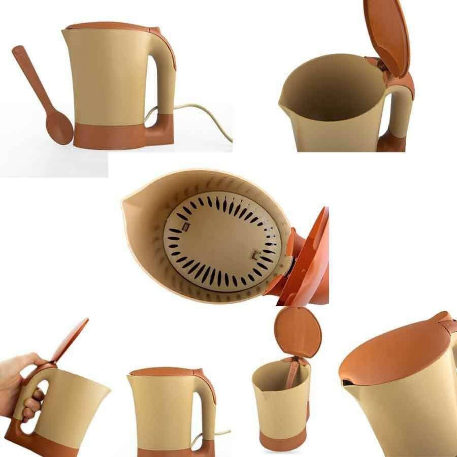 کتری برقی مسافرتی پلاستیکی رنگ قهوه ای 