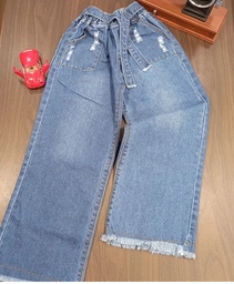 شلوار جین دخترانه بگ پنبه سایز 75 تا 100