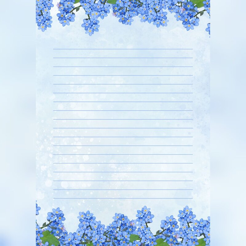 کاغذ یادداشت A5 طرح گل آبی 20 تایی