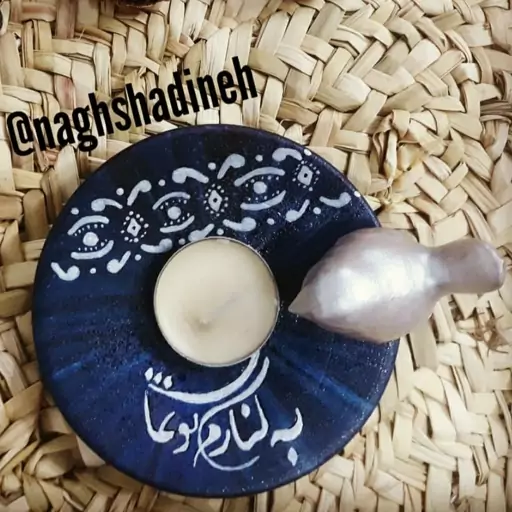 جاشمعی پرنده دار نقاشی شده