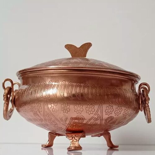 سوپ خوری مسی طرحدار سه پایه سایز 1 نانو شده