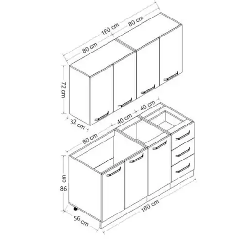 کابینت آشپزخانه 160