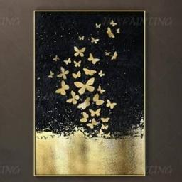 تابلوی نقاشی پروانه طلایی
