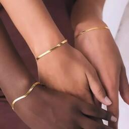 دستبند اسپرت ماری طلایی استیل
