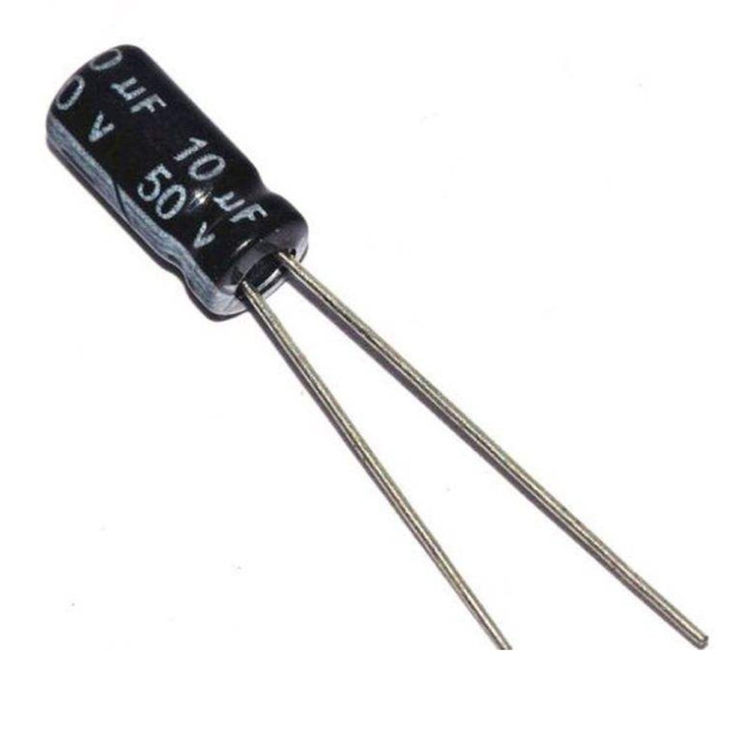 خازن الکترولیت 10 میکروفاراد کد 50V بسته 5 عددی 