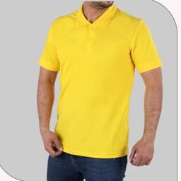 تیشرت جودون مردانه یقه دار  رنگ زرد  کد 15