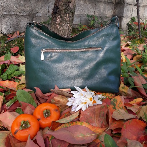 کیف چرم طبیعی دستدوز رنگ سبز