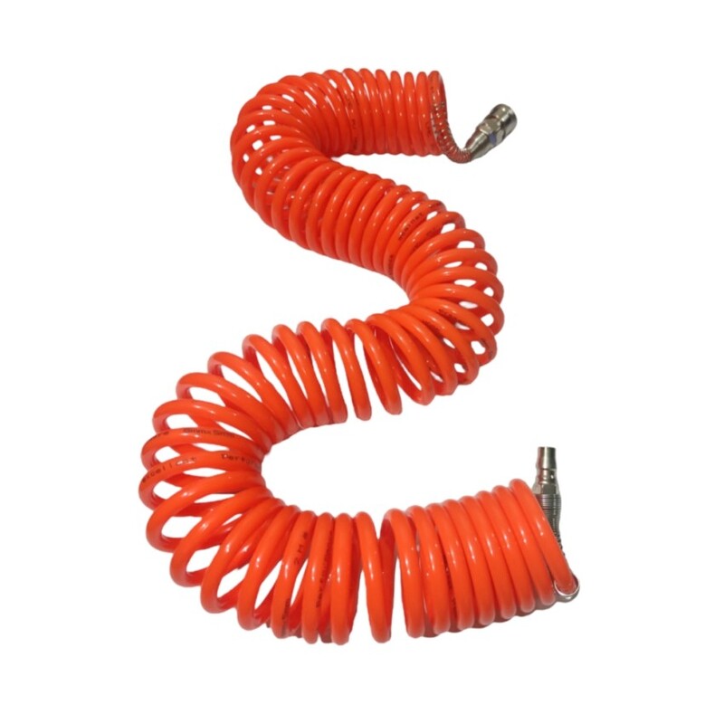 شلنگ فنری باد جنس pu  طول 20 متر قطر 8 میلیمتر  مناسب برای انواع کمپرسور باد-شیلنگ فنری پلی اورتان