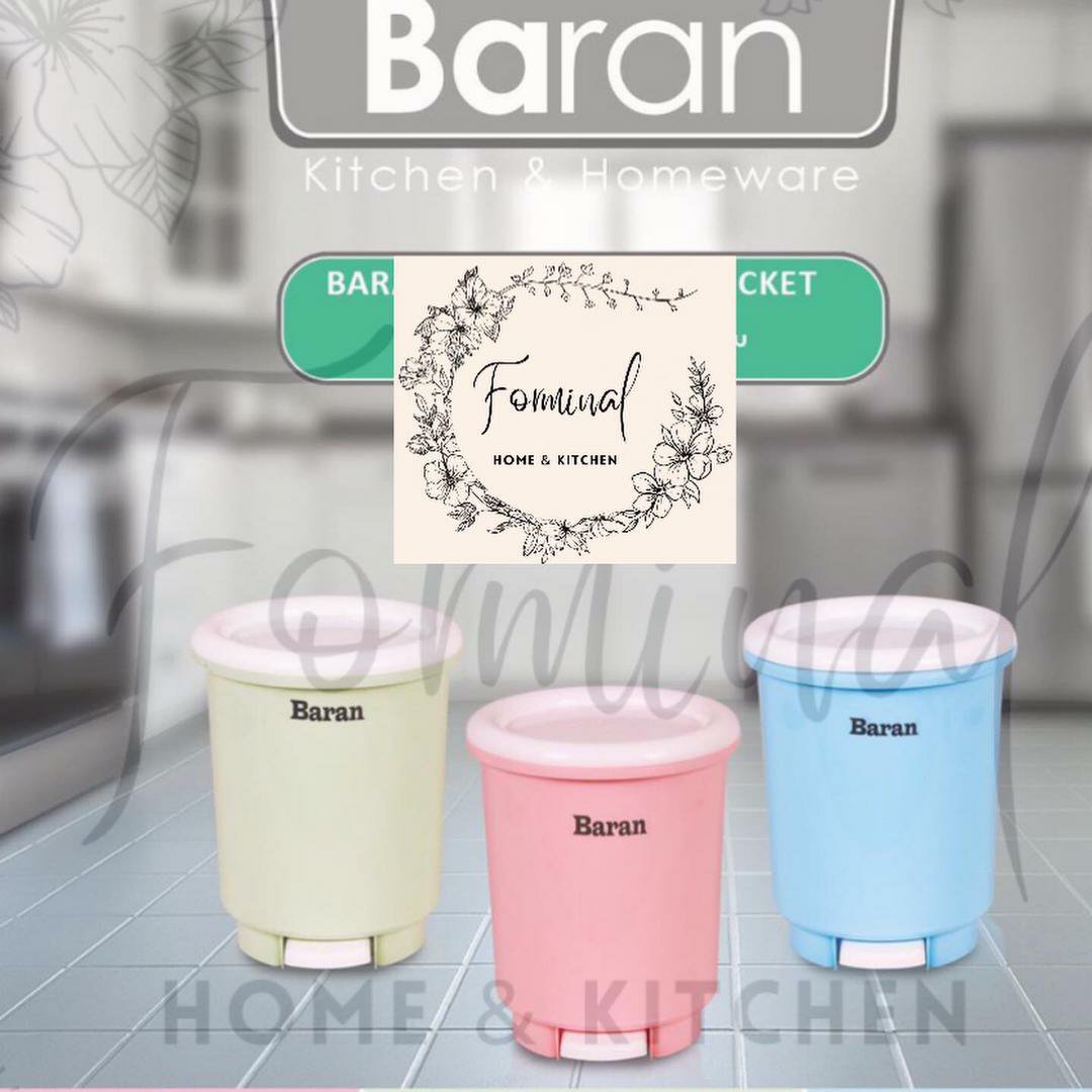 سطل گرد پدالی کوچک پلاستیکی باران 108