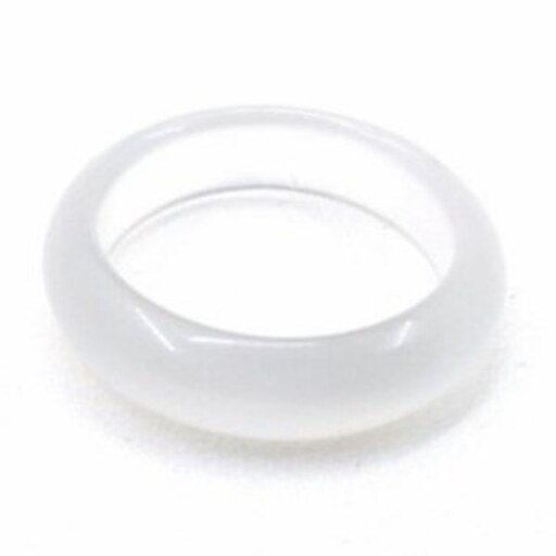حلقه سنگ عقیق سفید اصل معدنی انگشتری سایز50 یا 1.6