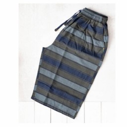 شلوارک کتان پنبه ای راه راه چاپی مردانه