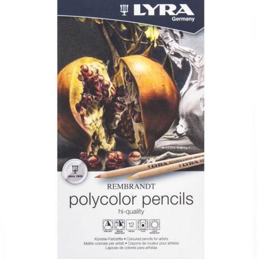 مداد رنگی حرفه ای پلی کالر لیرا 12 رنگ - REMBRANDT PolyColor Pencils
