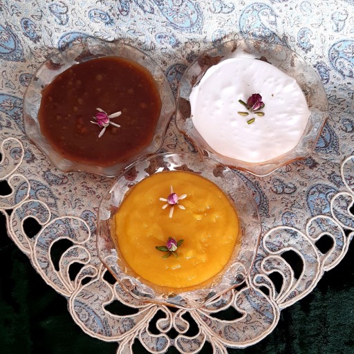 پک 3عددی سوغات ویژه همدان (حلوازرده اصل، انگشت پیچ اعلاء، معجون سنتی)مخصوص صبحان